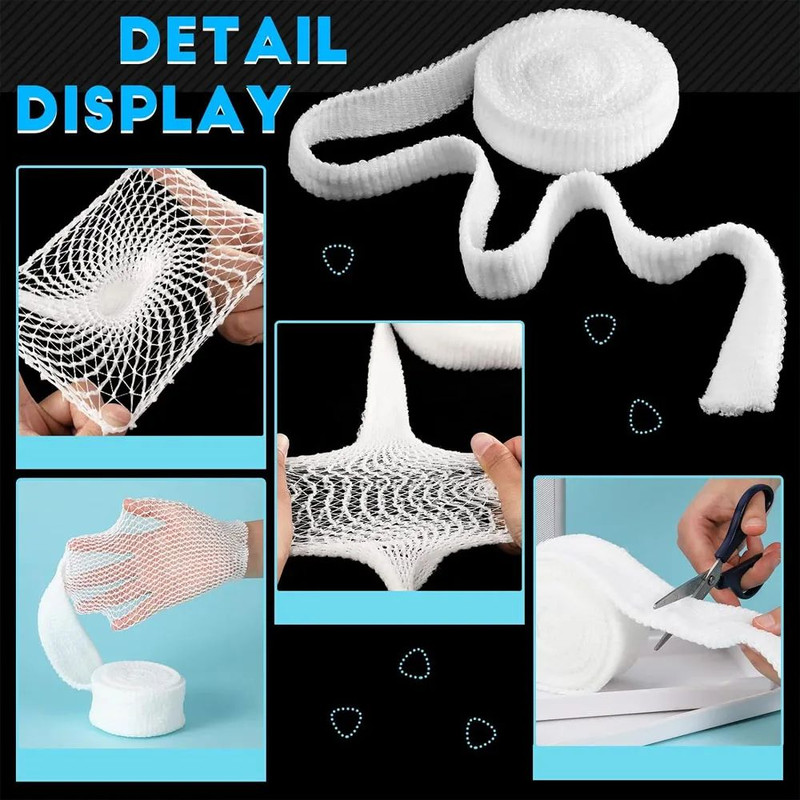 Elastic Tubular Gauze Bandage Net Wound Dressing Mesh Wrap Retainer Breathable Fixation Tape For Ar 4