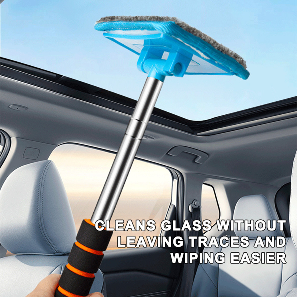 Telescopic Long Handle Car Windshield Defogging Brush Retractable Glass Clean Brush  Dust Remover T 2