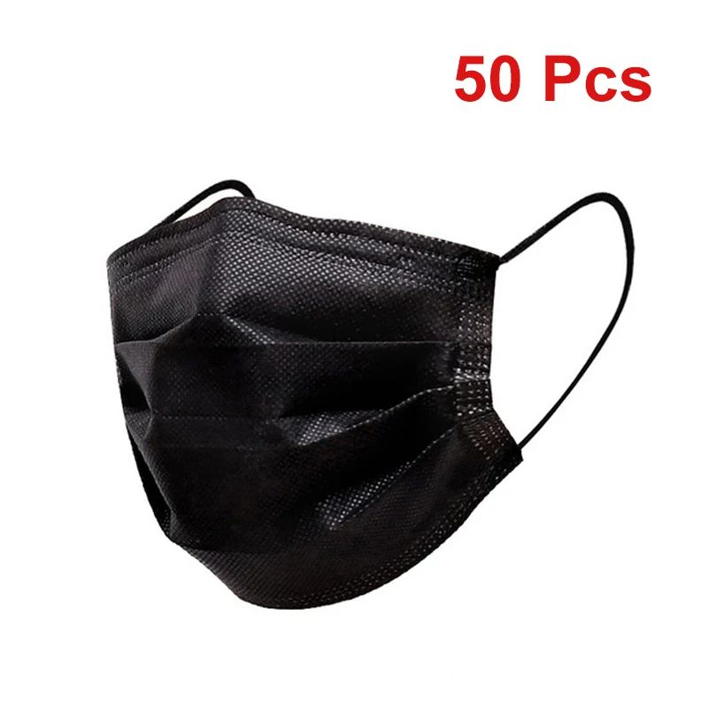 Masks 3Layer Disposable Face Masks With Melt Blown Cloth Black AntiDust Protective Mouth Mask With  5