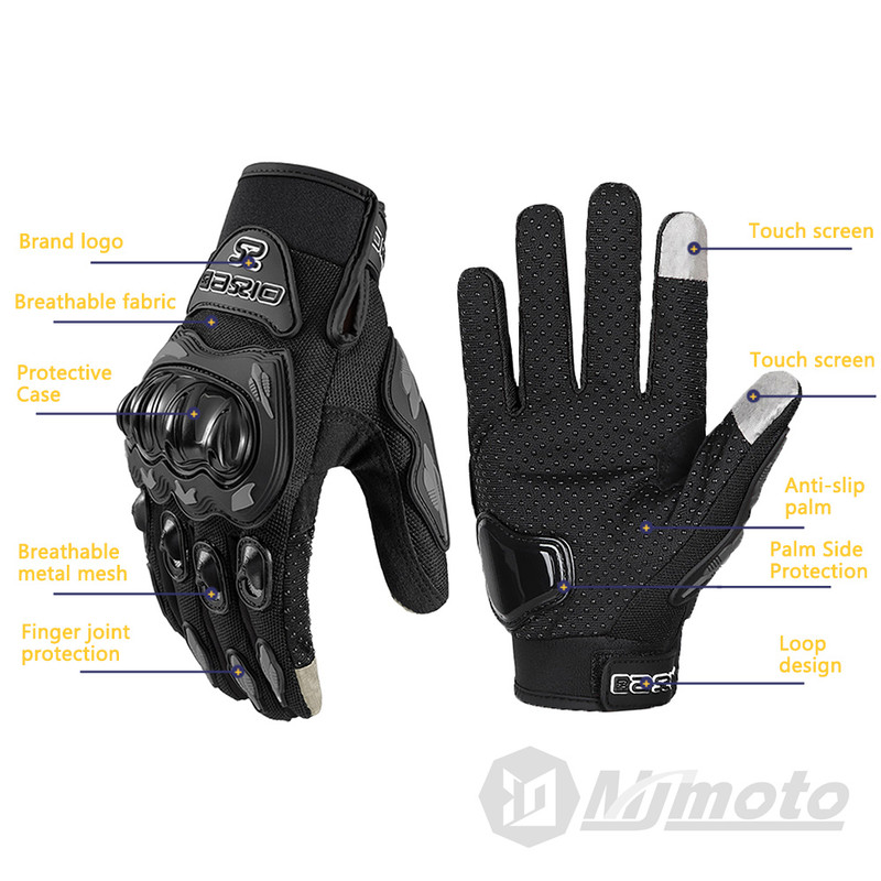 Summer Breathable Full Finger Motorcycle Gloves Non Slip Racing Gloves for Motocross & Touchscreen Bikers