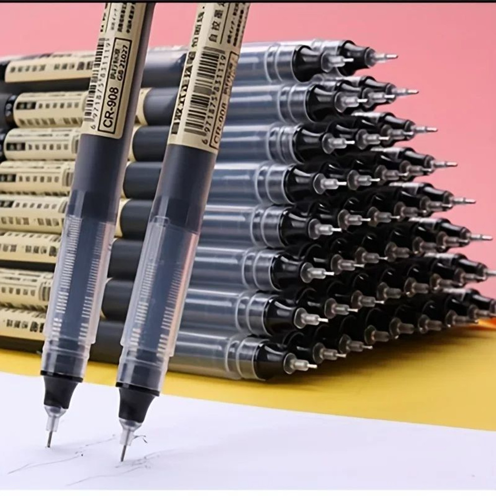 10Pcs High Quality Needle Type Gel Pens Smooth Writing Straight Liquid Ballpoint Pens Kawaii Statio 0