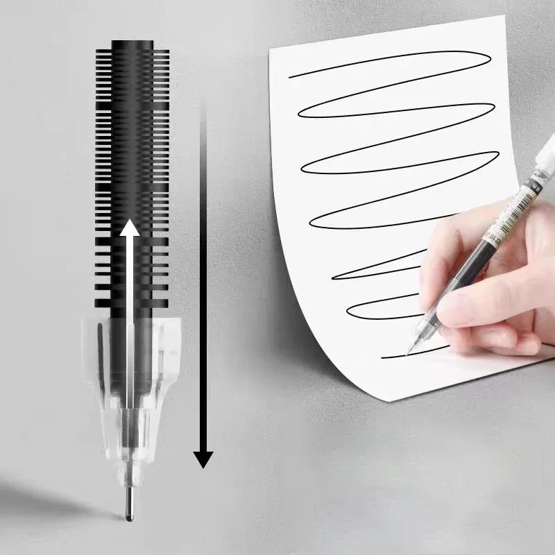 10Pcs High Quality Needle Type Gel Pens Smooth Writing Straight Liquid Ballpoint Pens Kawaii Statio 1
