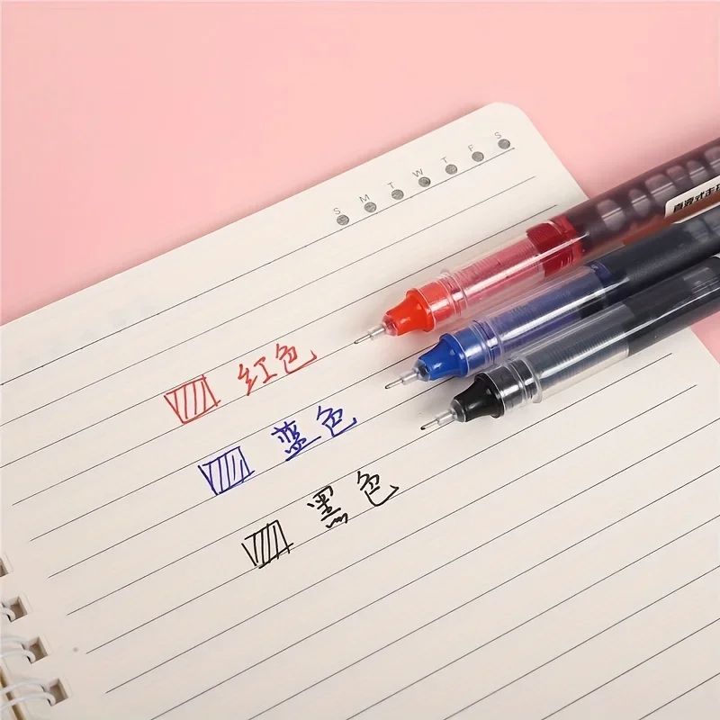10Pcs High Quality Needle Type Gel Pens Smooth Writing Straight Liquid Ballpoint Pens Kawaii Statio 3