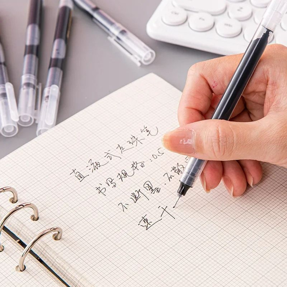 10Pcs High Quality Needle Type Gel Pens Smooth Writing Straight Liquid Ballpoint Pens Kawaii Statio 5