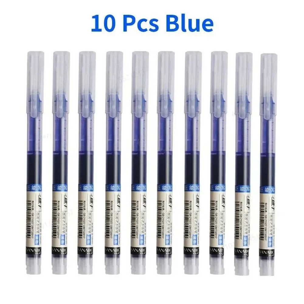 10Pcs High Quality Needle Type Gel Pens Smooth Writing Straight Liquid Ballpoint Pens Kawaii Statio 7