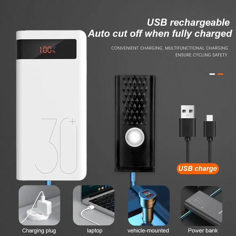 MTB Bike Front Lights USB LED Rechargeable Waterproof Mountain Bike Headlight  Bright Bicycle Light 4