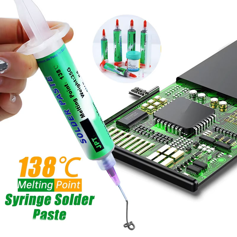 Lead Free Solder Paste 138 C No Clean Syringe For IPhone Repair 1