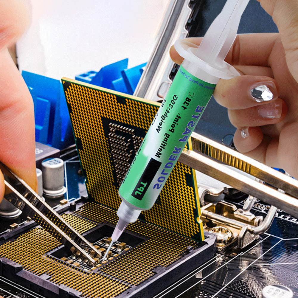 Lead Free Solder Paste 138 C No Clean Syringe For IPhone Repair 0