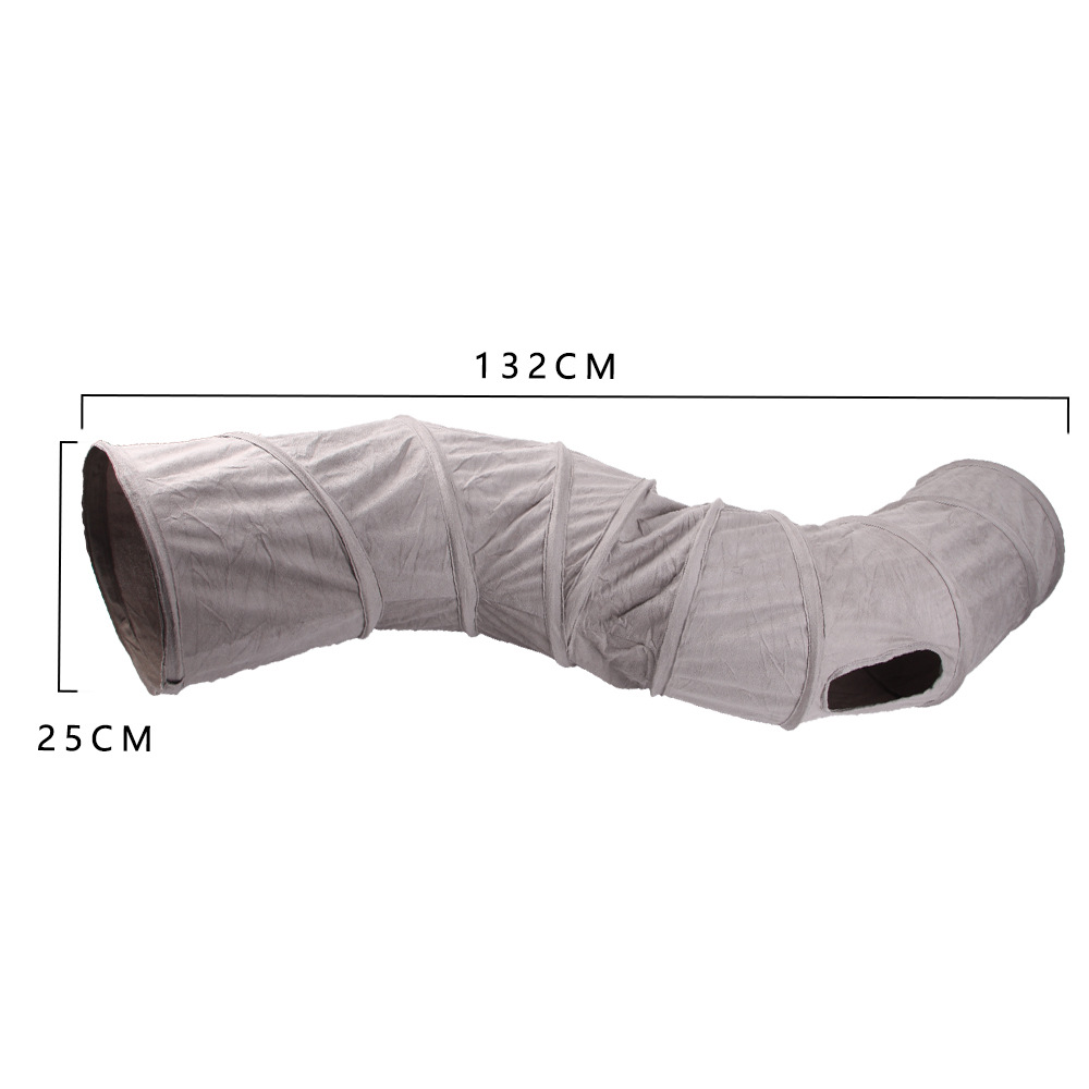 Collapsible Cat Winter Suede Tunnel Interactive 2 Way & 3 Way Play Chase Hide Tunnel for Puppy, Rabbit & Kitten