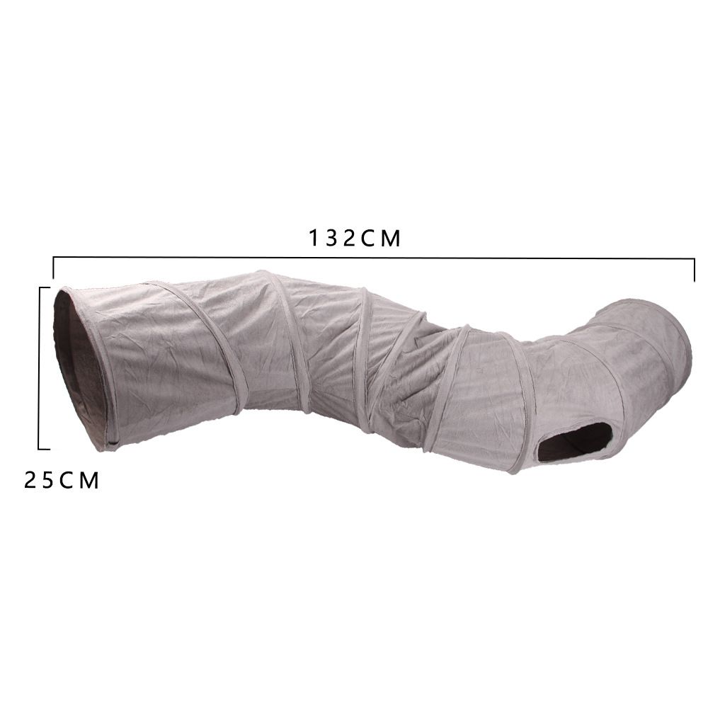 Collapsible Cat Winter Suede Tunnel Interactive 2 Way  3 Way Play Chase Hide Tunnel For Puppy Rabbi 14