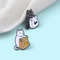 2PCs Cute Black White Cat Brooch Set  Cartoon Animal Lapel Pins For Clothes Backpacks  Gifts 0