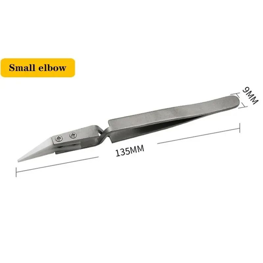 3 Pcs Ceramic Straight Tip Electronic Soldering Tweezers AntiStatic AcidResistant Precision Tools F 8