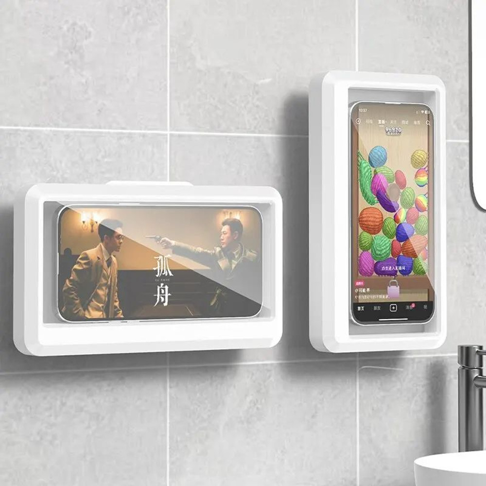 Bathroom Waterproof Phone Holder Wall Mounted SelfAdhesive Shower Phone Case With Touch Screen Seal 0