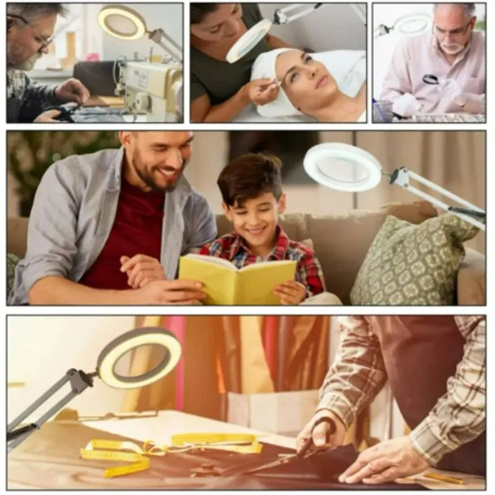 Magnifier USB 3 Colors LED Magnifying Glass For Soldering Iron Repair Table Lamp Skincare Beauty 5