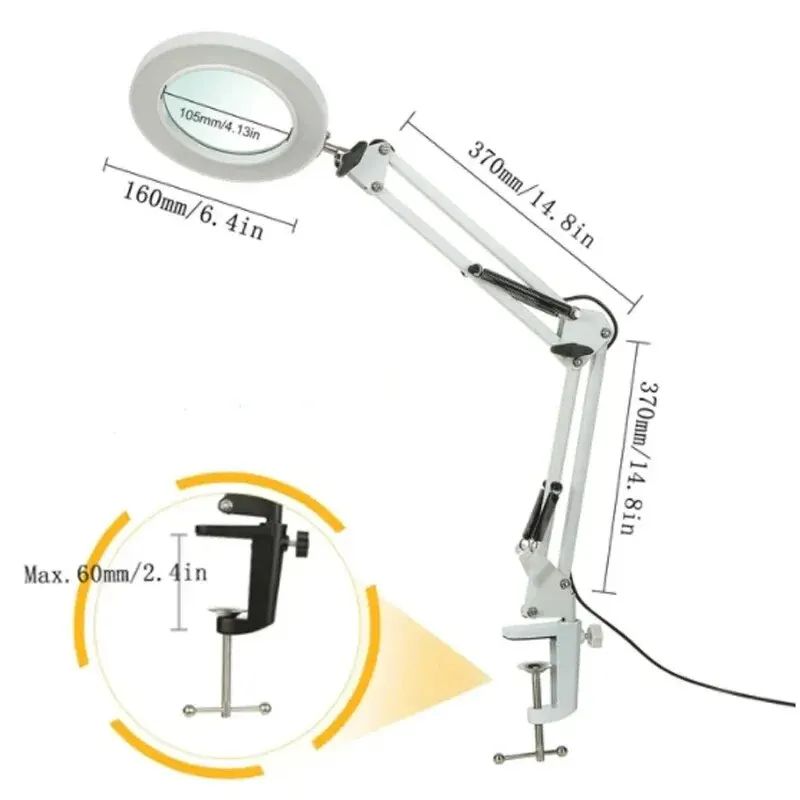 Magnifier USB 3 Colors LED Magnifying Glass For Soldering Iron Repair Table Lamp Skincare Beauty 7