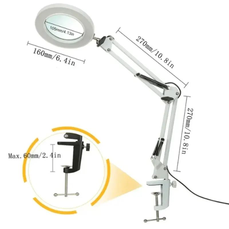 Magnifier USB 3 Colors LED Magnifying Glass For Soldering Iron Repair Table Lamp Skincare Beauty 9