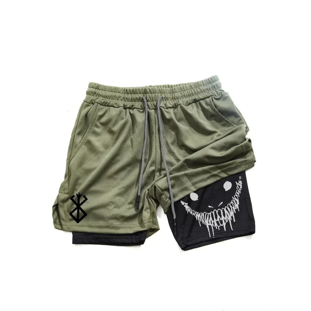 Berserk Mens 2in1 Sports Shorts  Quick Dry Double Layered Gym  Running Shorts 2
