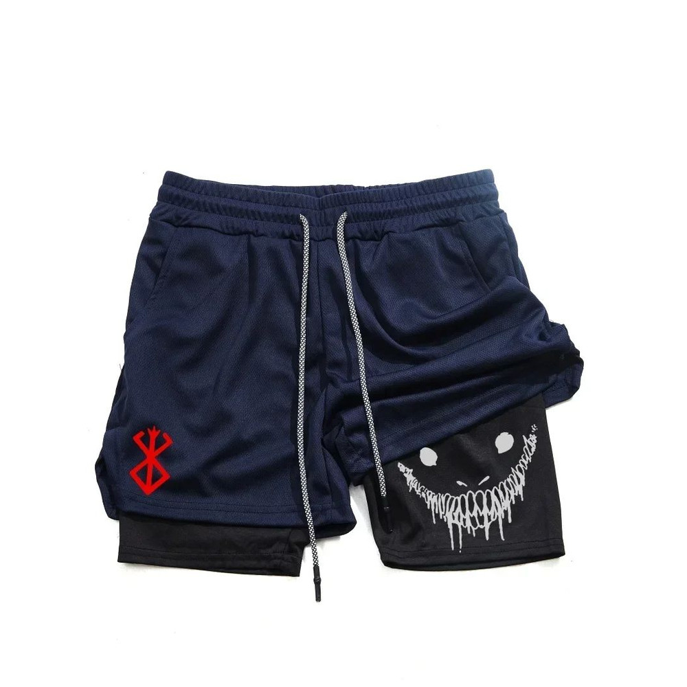 Berserk Mens 2in1 Sports Shorts  Quick Dry Double Layered Gym  Running Shorts 3