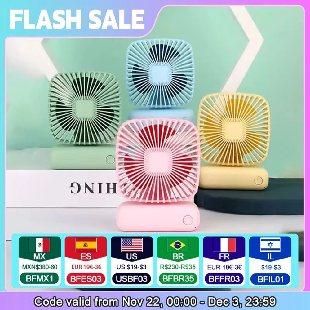 Mini Handheld USB Fan Speed Portable Desktop Fan Quiet Airflow Rechargeable For Home Office Car And 0