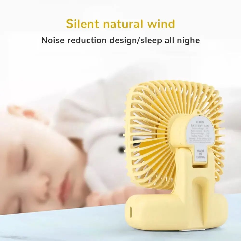 Mini Handheld USB Fan Speed Portable Desktop Fan Quiet Airflow Rechargeable For Home Office Car And 2