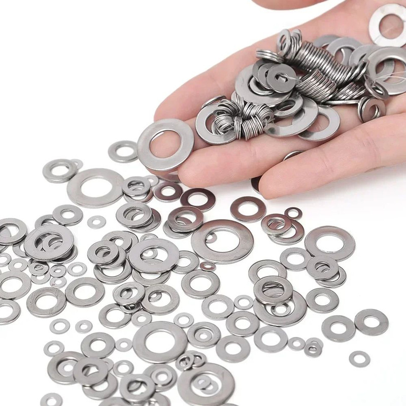 Stainless Steel Washers Metal O Ring Fasteners Gasket Set Assortment Kit  Flat Washer And Grommet S 2