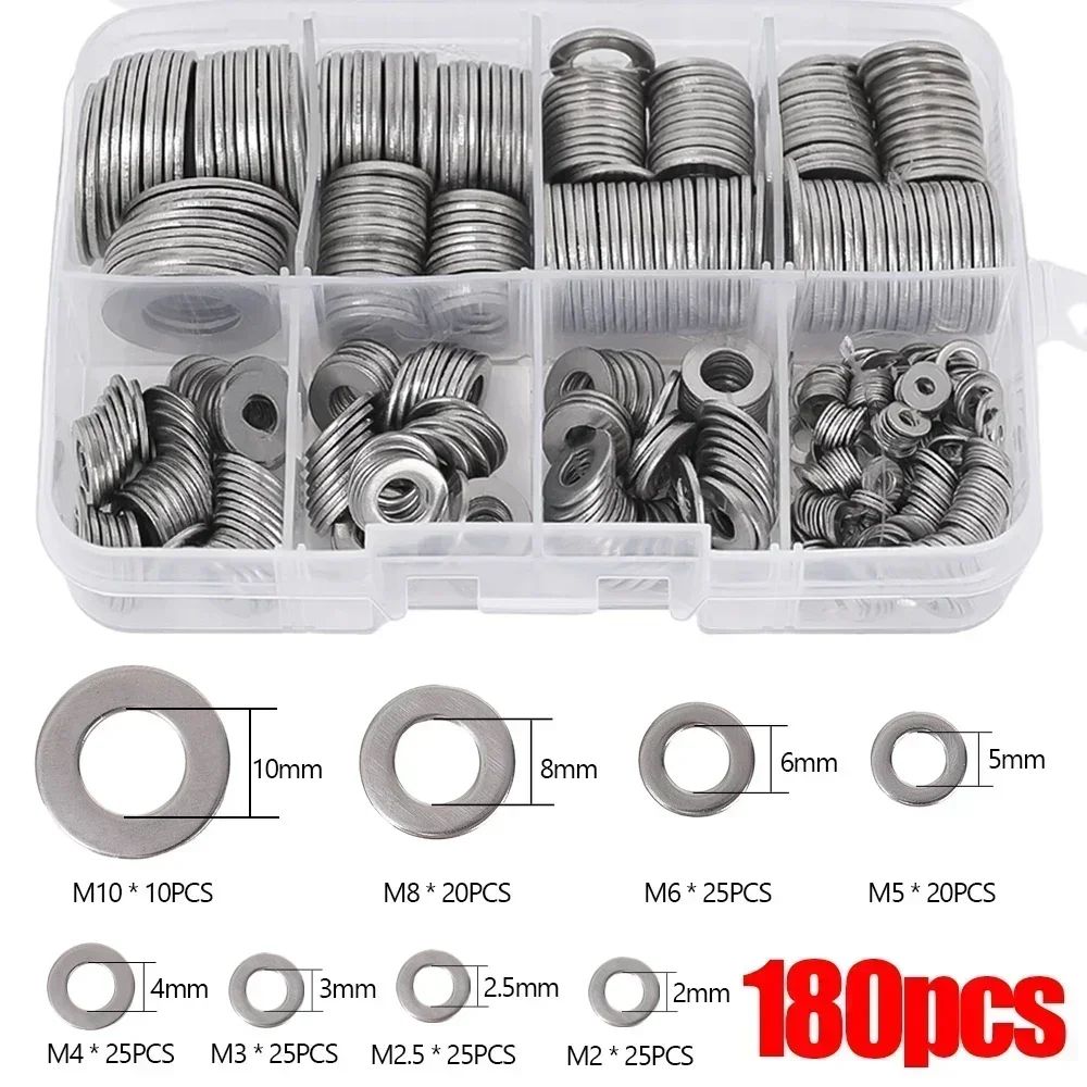 Stainless Steel Washers Metal O Ring Fasteners Gasket Set Assortment Kit  Flat Washer And Grommet S 3