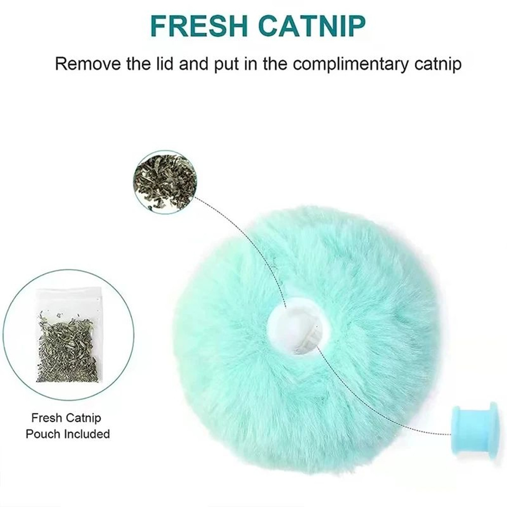 Interactive Ball Smart Cat Toy  Plush Electric Catnip Training Toy With Touch Sound  Squeak Kitten  3