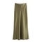 Woman High Waist Satin Midi Skirt Elegant Black Long Skirt For Summer Office Evening TRAF Woman Sa 5