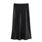 Woman High Waist Satin Midi Skirt Elegant Black Long Skirt For Summer Office Evening TRAF Woman Sa 3