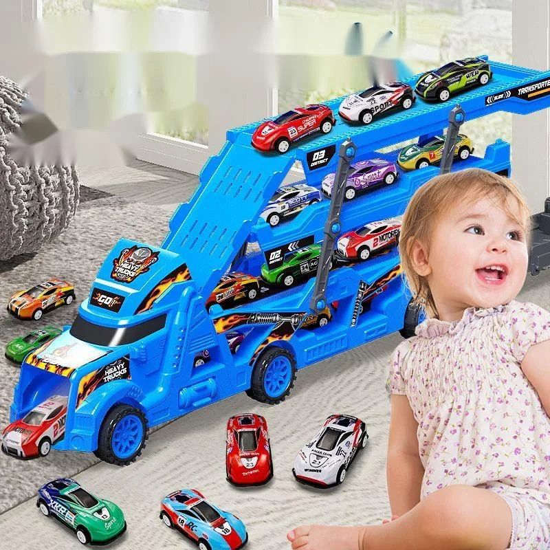 Large Deformation Transporter Truck Toy Educational Folding Track Racing Car Model For Kids Birthda 0