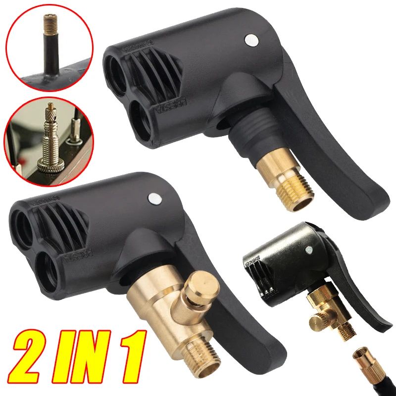 Dual Purpose Bicycle Pump Adapter HighPressure Hose Nozzle For Motorbike Inflatable Pump Valve Conn 0