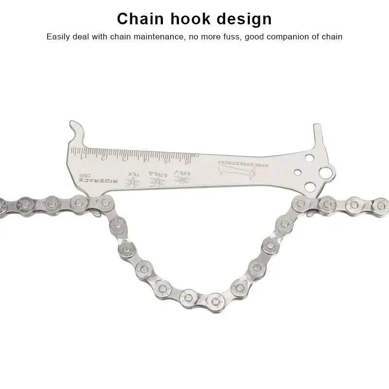 Stainless Steel Bicycle Chain Wear Indicator Ruler Tool Chain Gauge Measurement Checker For Mountai 1
