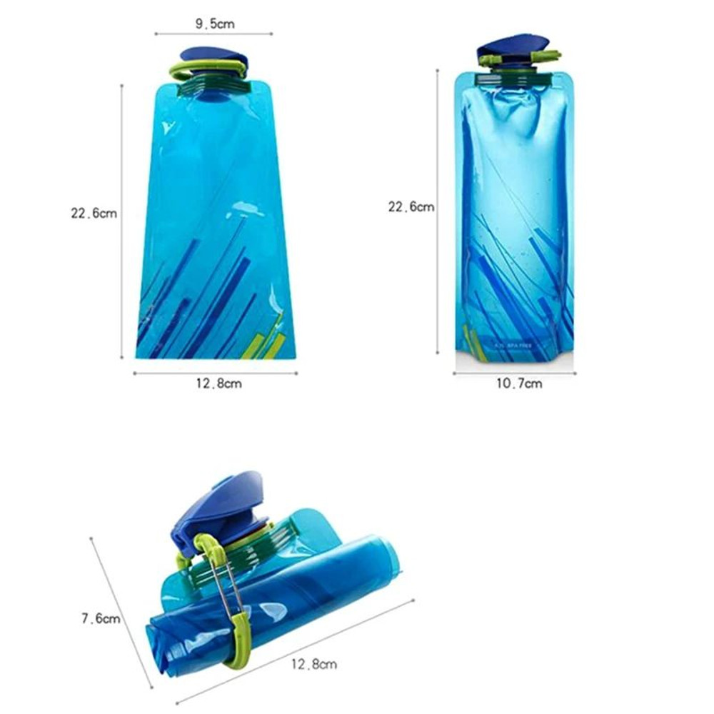 Foldable Water Bottles Flexible Reusable Travel Water Bottle Soft Flask Plastic Water Pouch With Ca 5