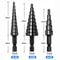 3Pcs HSS Straight Groove Step Drill Bit Set Nitride Black Hex Wood Metal Hole Cutter 312mm 420mm 5