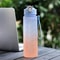 Rainbow Frosted Sports Water Bottle High Temp Resistant Graduated Straw Cup For Gym Hiking Travel 4