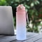 Rainbow Frosted Sports Water Bottle High Temp Resistant Graduated Straw Cup For Gym Hiking Travel 6