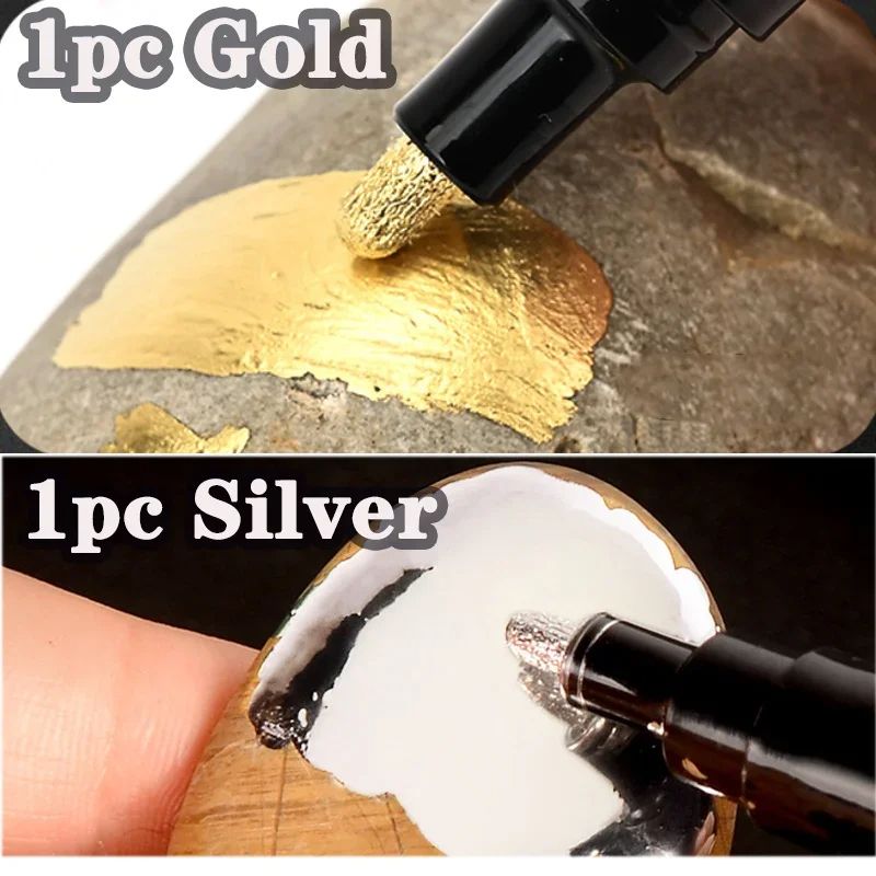Mirror Marker Pen DIY Reflective Paint Pens Chrome Gold Silver Signature Car Styling Art Craftwork  8