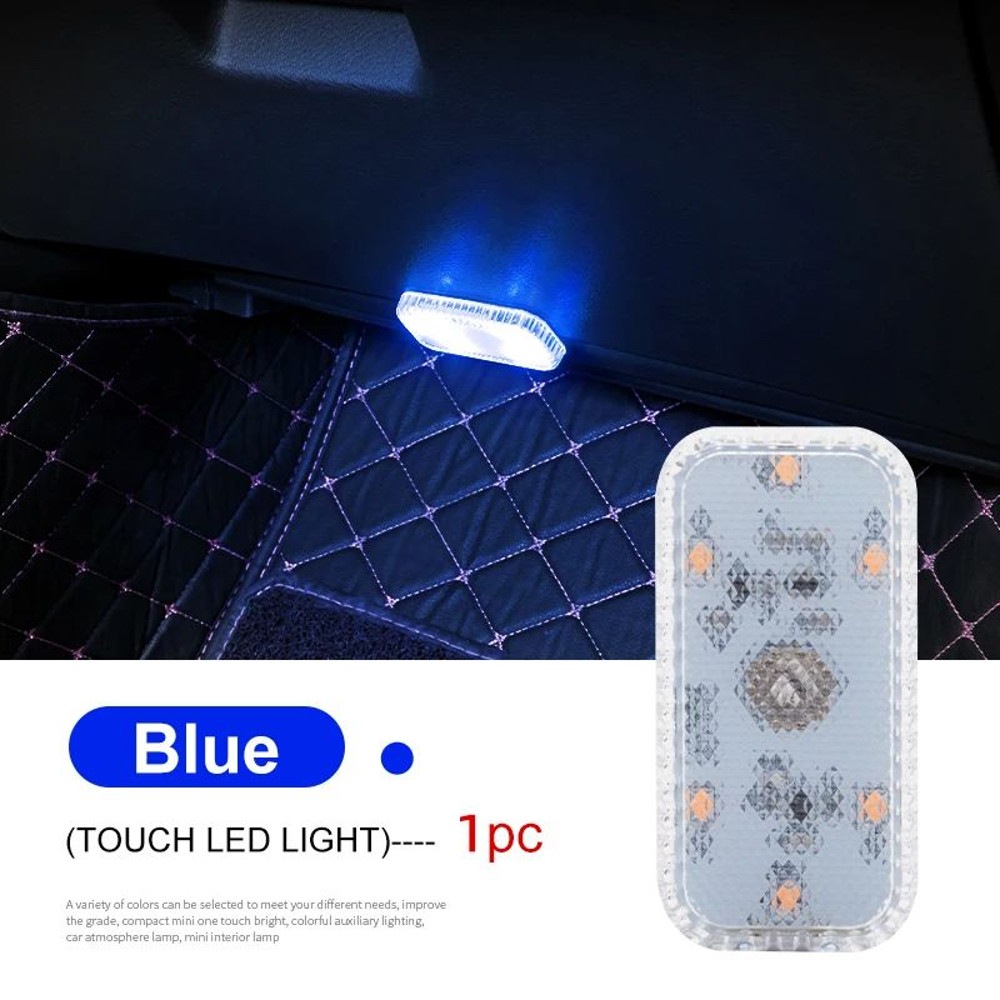 LED Touch Light Mini Wireless Car Interior Lighting USB Rechargeable Auto Roof Ceiling Lamp For Doo 6