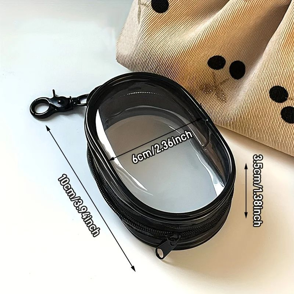 Portable Mini Clear Zipper Storage Bag  Compact Organizer For Earphones Chargers  Small Essentials  5