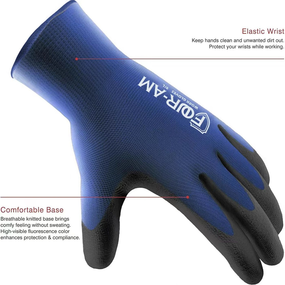 3 Pairs UltraThin PU Coated Work Gloves  Excellent Grip Nylon Shell Polyurethane Safety Gloves With 3