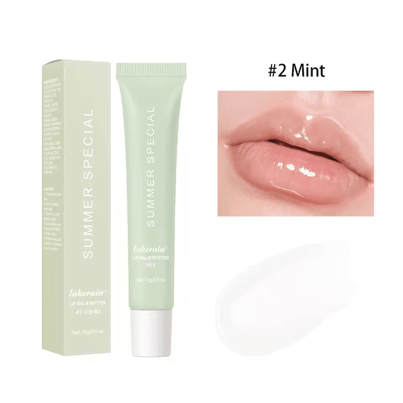 Summer Lip Balm Moisturizing Mirror Lip Gloss With Vanilla Mint Iced Coffee Cake Scent Transparent  8