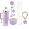 Stanley Cup Accessories Set  3 SpillProof Stoppers Flower Straw Cover Silicone Boot 2 Straws Brush  3
