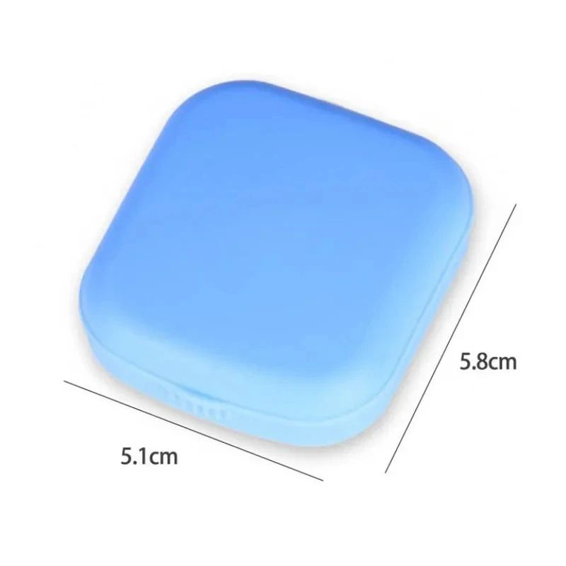 Mini Square Contact Lens Case With Mirror For Women Colorful Travel Eye Container Lens Box For Dail 3