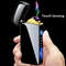USB Rechargeable Windproof Electric Metal Lighter Double Arc Flameless Plasma Lighter With Touch Se 3
