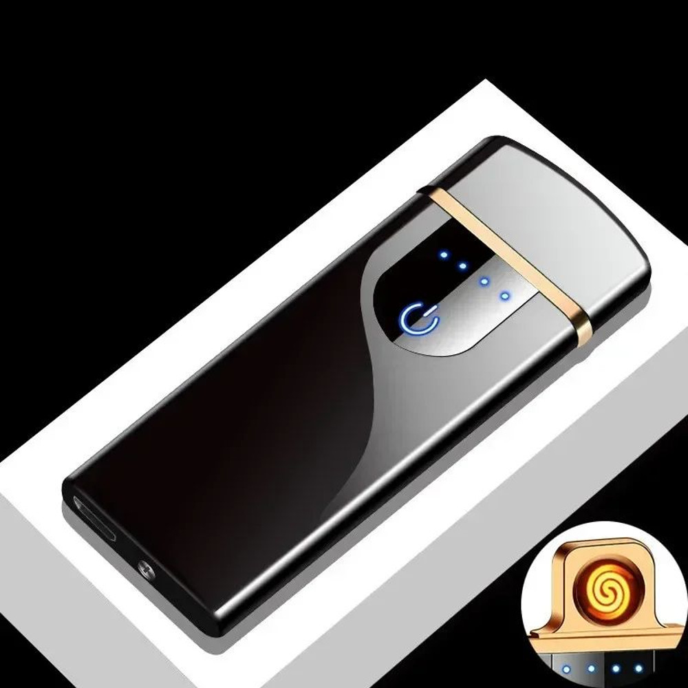 USB Rechargeable Windproof Electric Metal Lighter Double Arc Flameless Plasma Lighter With Touch Se 6