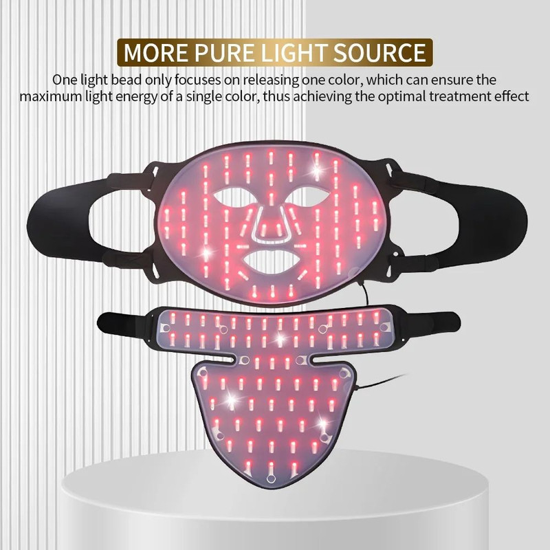 3D LED Light Phototherapy Mask Face Neck Silicone Facial Mask For Skin Rejuvenation AntiWrinkle Br 3