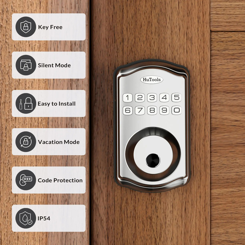 Smart Keypad Door Lock With Fingerprint Entry Touch Locking 20 User Codes Easy To Install Program K 3