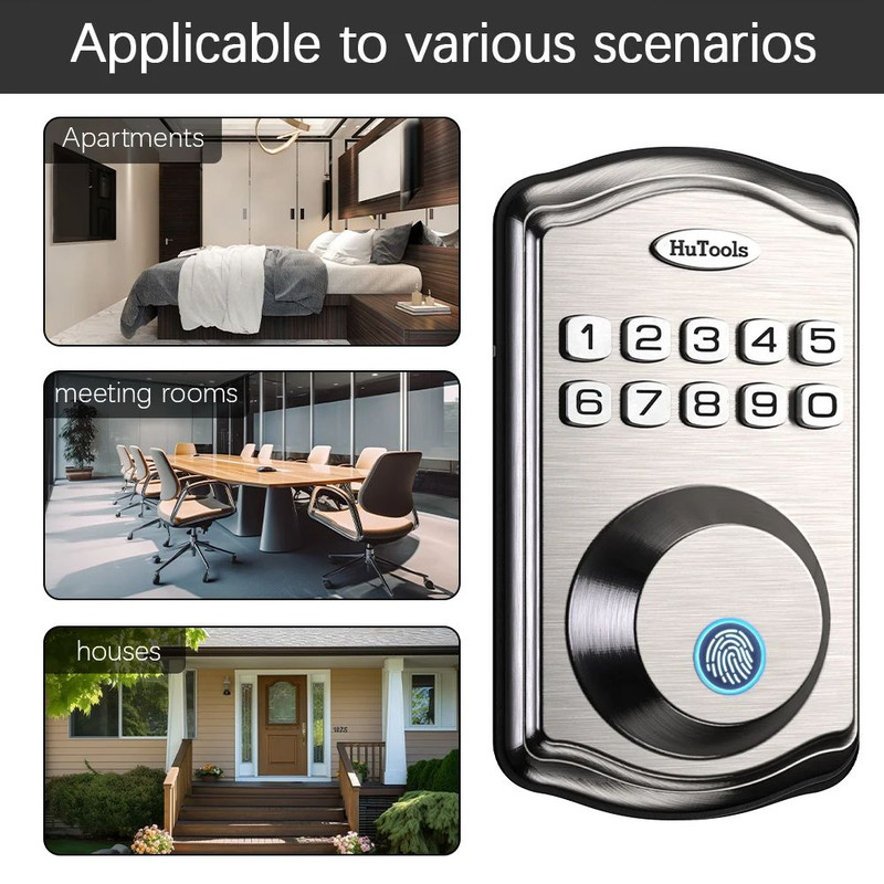 Smart Keypad Door Lock With Fingerprint Entry Touch Locking 20 User Codes Easy To Install Program K 5
