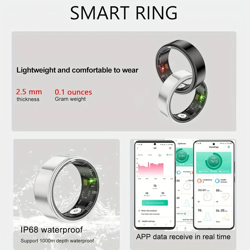 Smart Ring For Sleep Tracking Motion Monitoring Compatible With IPhone Android Ideal Smart Gift F 2