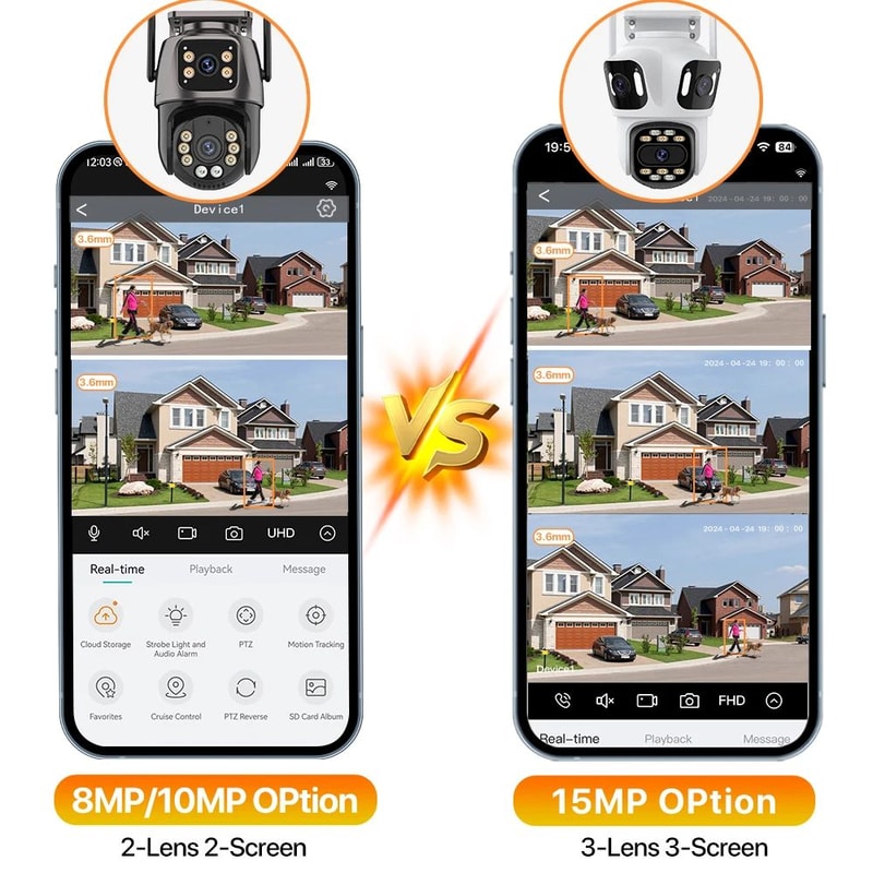 HD Triple Lens WiFi IP Camera 3 Lens Outdoor Security Camera With Motion Detection Waterproof CCTV 3